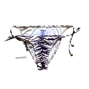 Ondademar Zebra Print Bikini Women Color Brown & Cream Bottom Size L